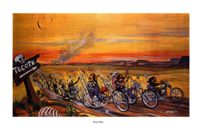 Dave Mann Ed Roth Studios Print Poster Bike Chopper Tecote Run