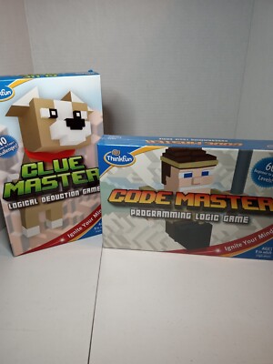 Thinkfun Clue Master and Code Master Math Kids 8+ Game Bundle 100 Challenges!