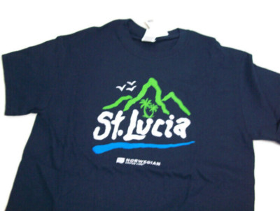 NCL Norwegian Cruise Line ST. Lucia Size Small T Shirt 100% Cotton