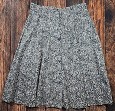 We Too Sportswear Vtg Midi Floral Skirt Rayon Elastic Waist USA Made Women's 22