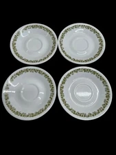 Vintage Corelle Corning Crazy Daisy Spring Blossom Saucers 6 1/4" Set of 4