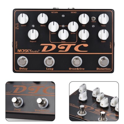 Nützlich Gitarreneffekt Pedal 4-in-1 Einstellbar Elektrische Gitarre Metall