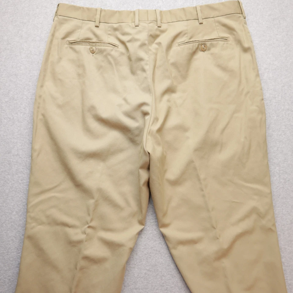 Pantalones chinos JB Britches para hombre 42 L Torino beige tostado hechos en Italia 100 % lana Foto 3 de 4