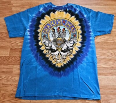 【レア】 archive y2k GRATEFUL DEAD ラグランTシャツ Vintage Grateful Dead Y2K Liquid Blue T-Shirt LA Coliseum Tie-Dye