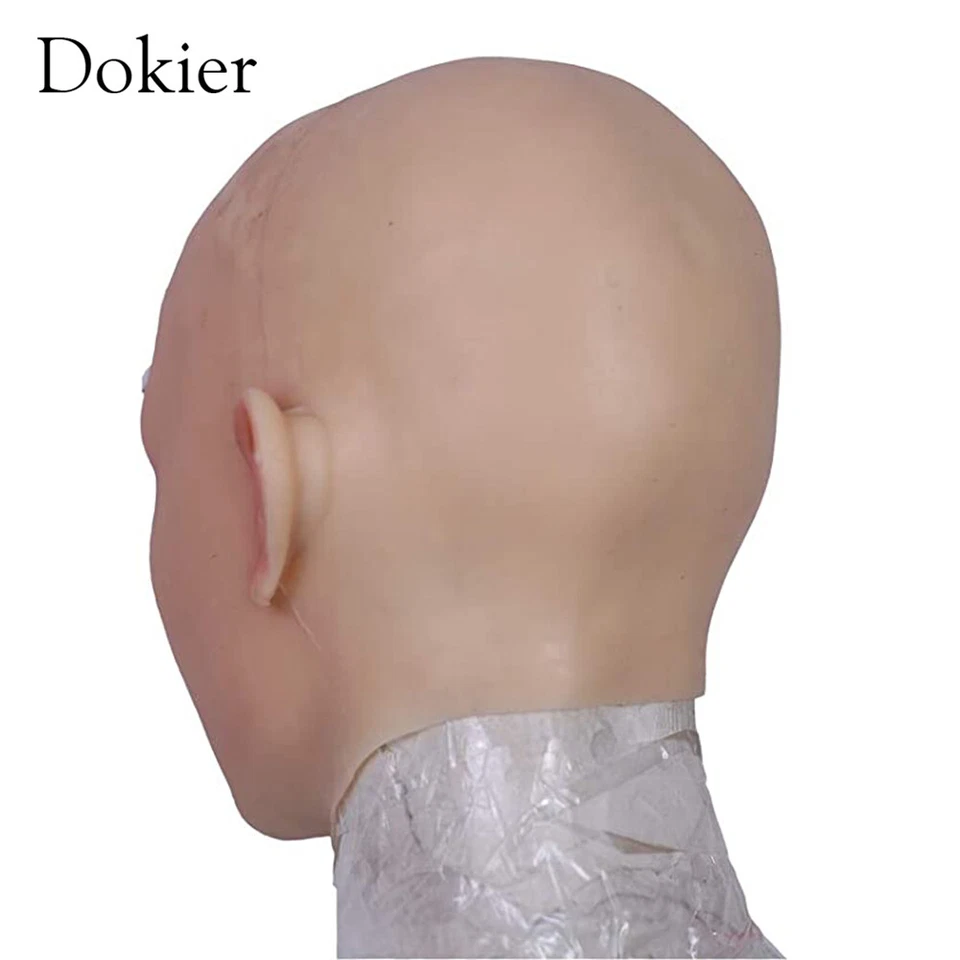 Máscara feminina de silicone realista cabeça cheia capuz cosplay máscara travesti  - Imagem 3 de 4