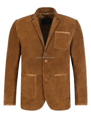MILANO SPORT BLAZER MANTEL HELLBRAUN Wildleder klassisch maßgeschneidert weich 100 % echtes Wildleder Jacke