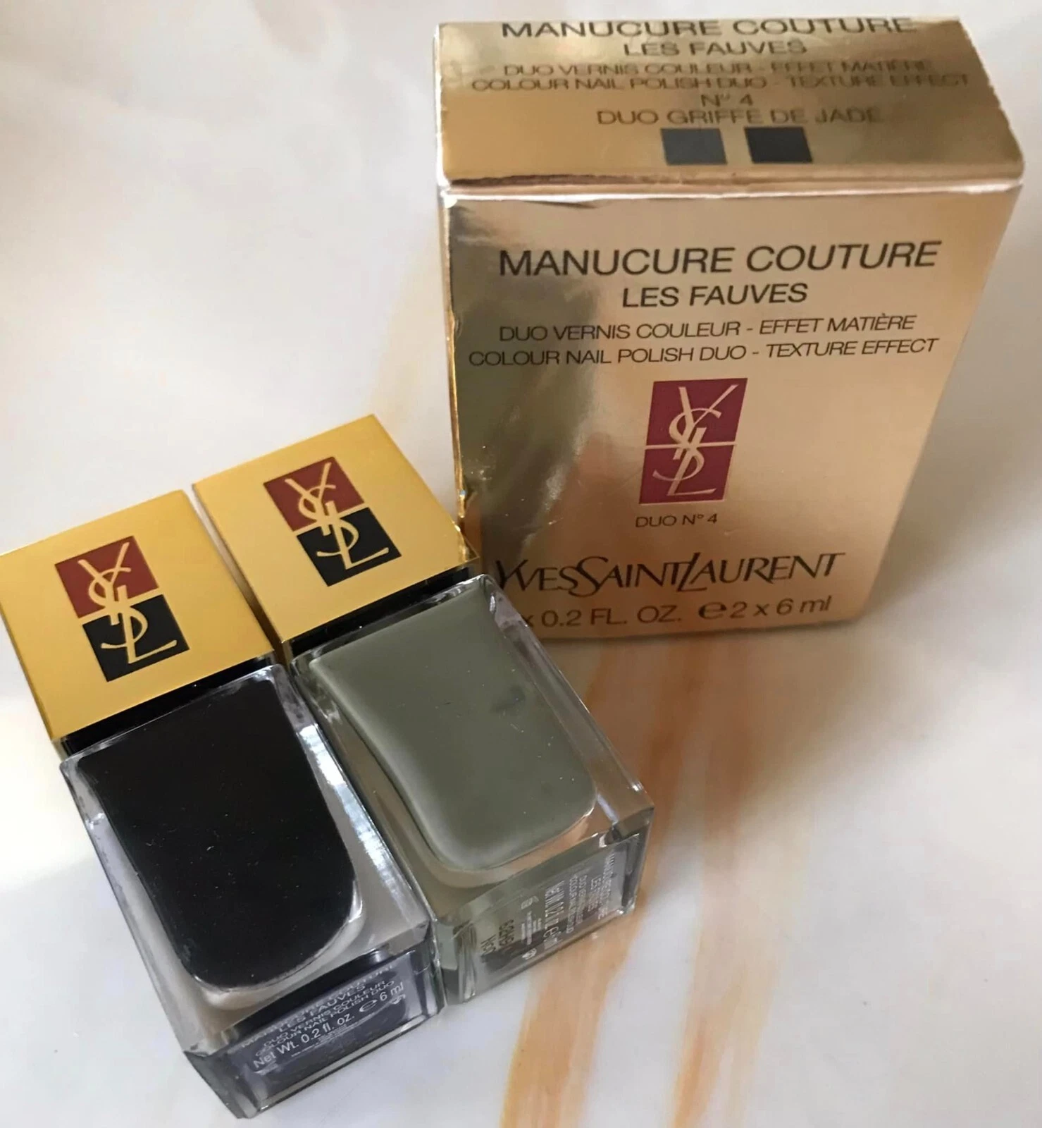 100% AUTHENTIC Ltd Edition YSL COUTURE Manicure NAIL POLISH DUO TEXTURE EFECT 4