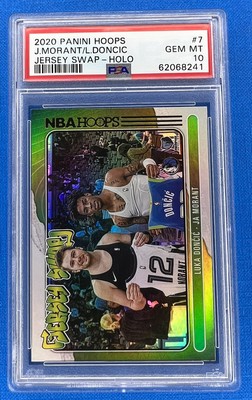 PSA 10 Luka Doncic Ja Morant 2020-21 NBA Hoops Jersey Swap Holo #7 