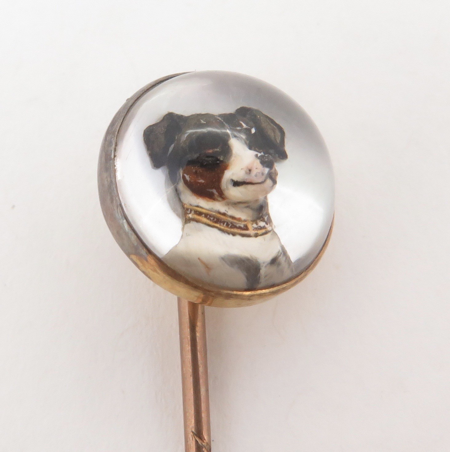 .Antique Victorian Reverse Intaglio Essex Crystal Jack Russell Gold ...