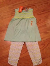 NWT Gymboree Blue Safari Geometric Leggings Aqua Embroidered Tunic Top Set 3T