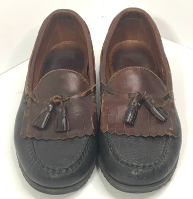 Allen Edmonds Nashua Men\'s 11D Brown & Black Tassel Kiltie Loafers Allen Edmonds NASHUA Black Brown Leather Tassel Kiltie  main image 2