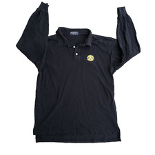 Vintage Burberrys Faded Black Long Sleeve Polo Shirt Men Medium MADE IN USA