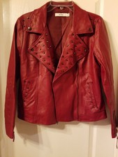 Justfab Casual Bikers Jackets Size M Colors Deep Red