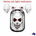 Skull turn signal Tail light Indicator Harley Sportster DYNA Softail Bobber cafe