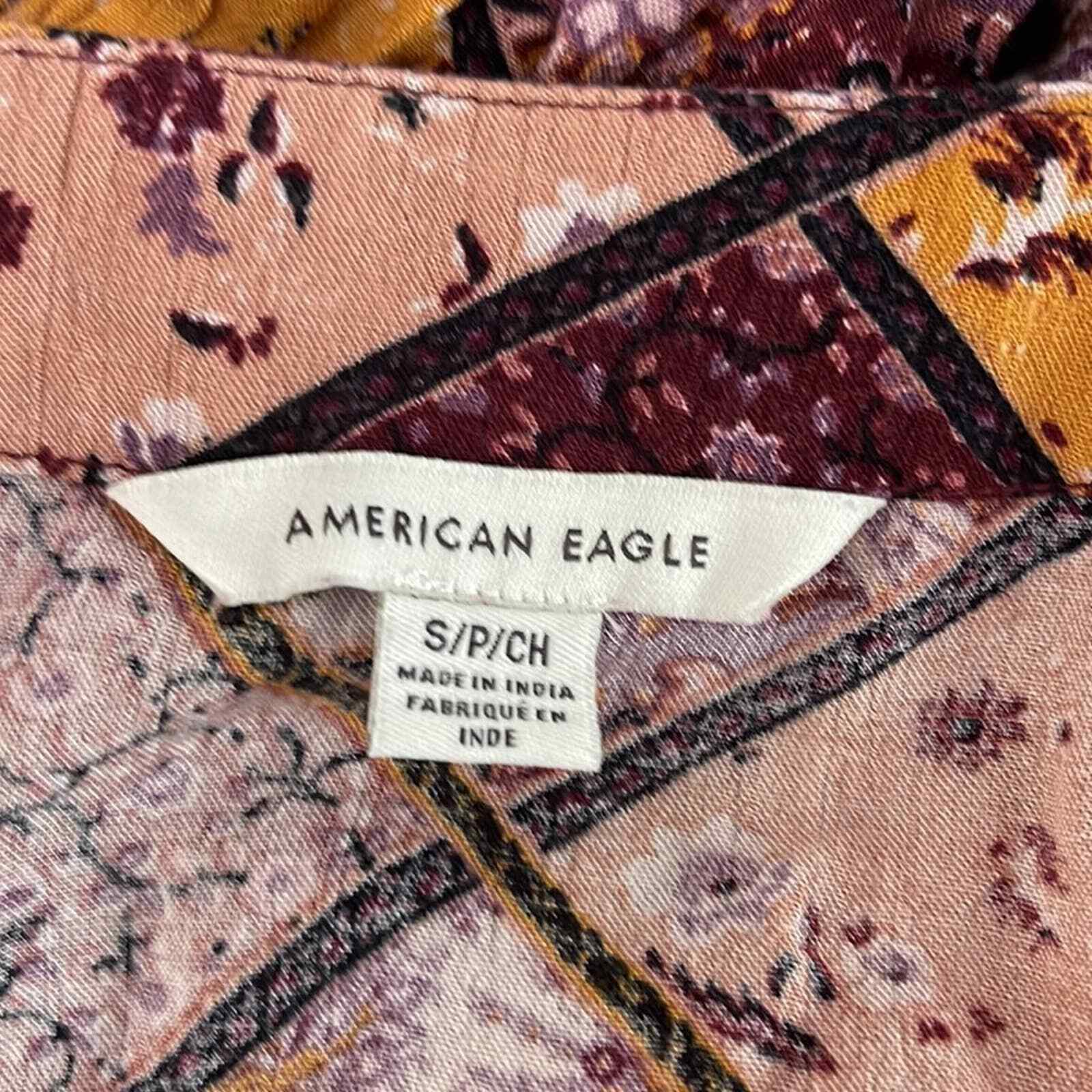 American Eagle Patchwork Wrap Top Size Small - image 8