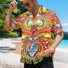 Hawaiian Button Shirt. 70's Music Grateful Dead.