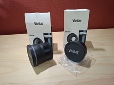 Vivitar High Definition Camera Lens Lot: 2.2 HD Telephoto, 0.43 Wide Angle Macro