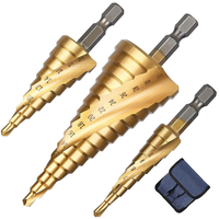 Stufenbohrer, 3-Tlg Stufenbohrer Set, SchäLbohrersatz, Exact Spiralnut Kegelbohr