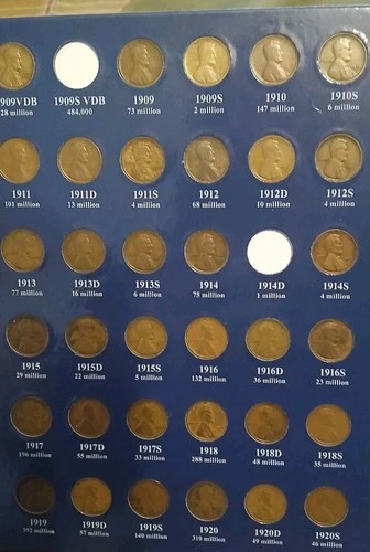 Wheat Book Of High-grade Coins & Bu Coins Missing Only 1909 Svdb And 14d #5