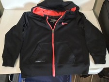 Boys NIKE  Therma-Fit  Black  Orange Full Zip Hoodie  Size 4