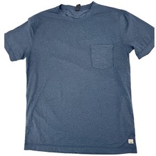 VUORI T Shirt Medium Blue Heathered Pocket Crew Neck Short Sleeve Mens