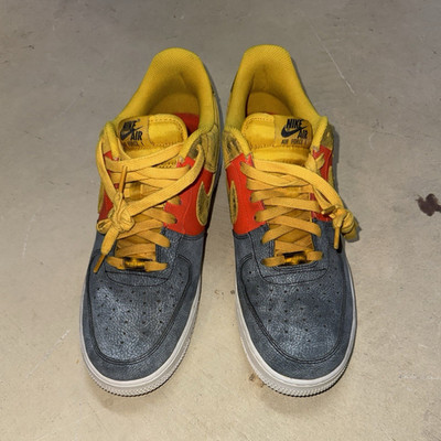Nike Air Force 1 CZ0337-700 Dark Sulfur Team Orange Tie-Dye Men's Sneakers