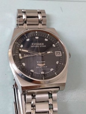 CITIZEN Seven Star DX 25J Automatik Herrenuhr schwarzes Ziffernblatt Day-Date...