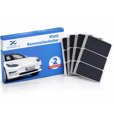 Klett Kennzeichenhalter rahmenlos   ohne Bohren & Schrauben  Auto & Motorrad