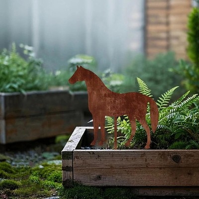 Pferd Garten Pfahl Plaque Yard Geschenke Metall dekorative wasserdichte