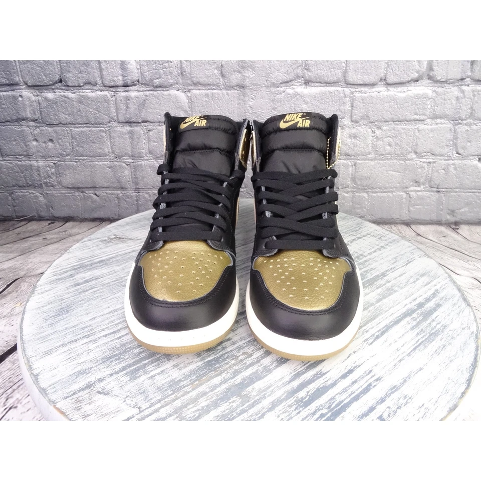 Air Jordan 1 ретро оригинальный высоты черный металлик золотой паруса мужчин 9,5 новый в коробке - Изображение 4 из 4