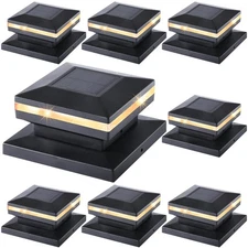 Dynaming 8 Pack Solar Post Cap Lights, Outdoor Decorative Post Solar Lights B...