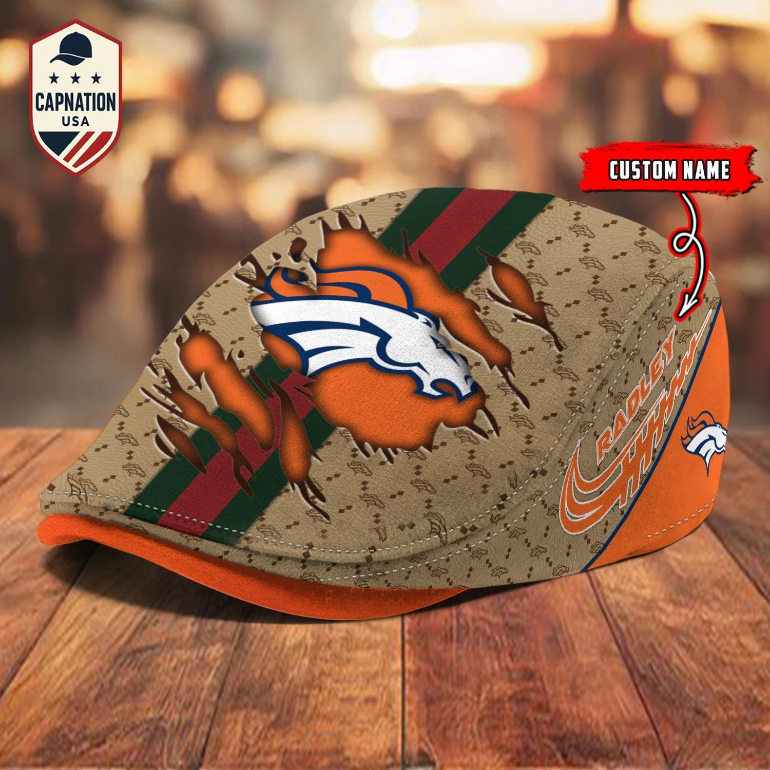 Denver-Broncos Jeff Cap football Newsboy Cap Golf Cap Driving Gift for Men