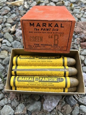 Genuine Markal 12-Pack Paintstik Paint Markers Green B= 4 BOXES-Made in USA (xx)