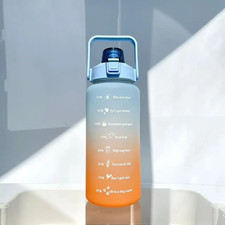 2000Ml Large Capacity Plastic Water Bottle Frosted Gradient Water Bottle Outdoor