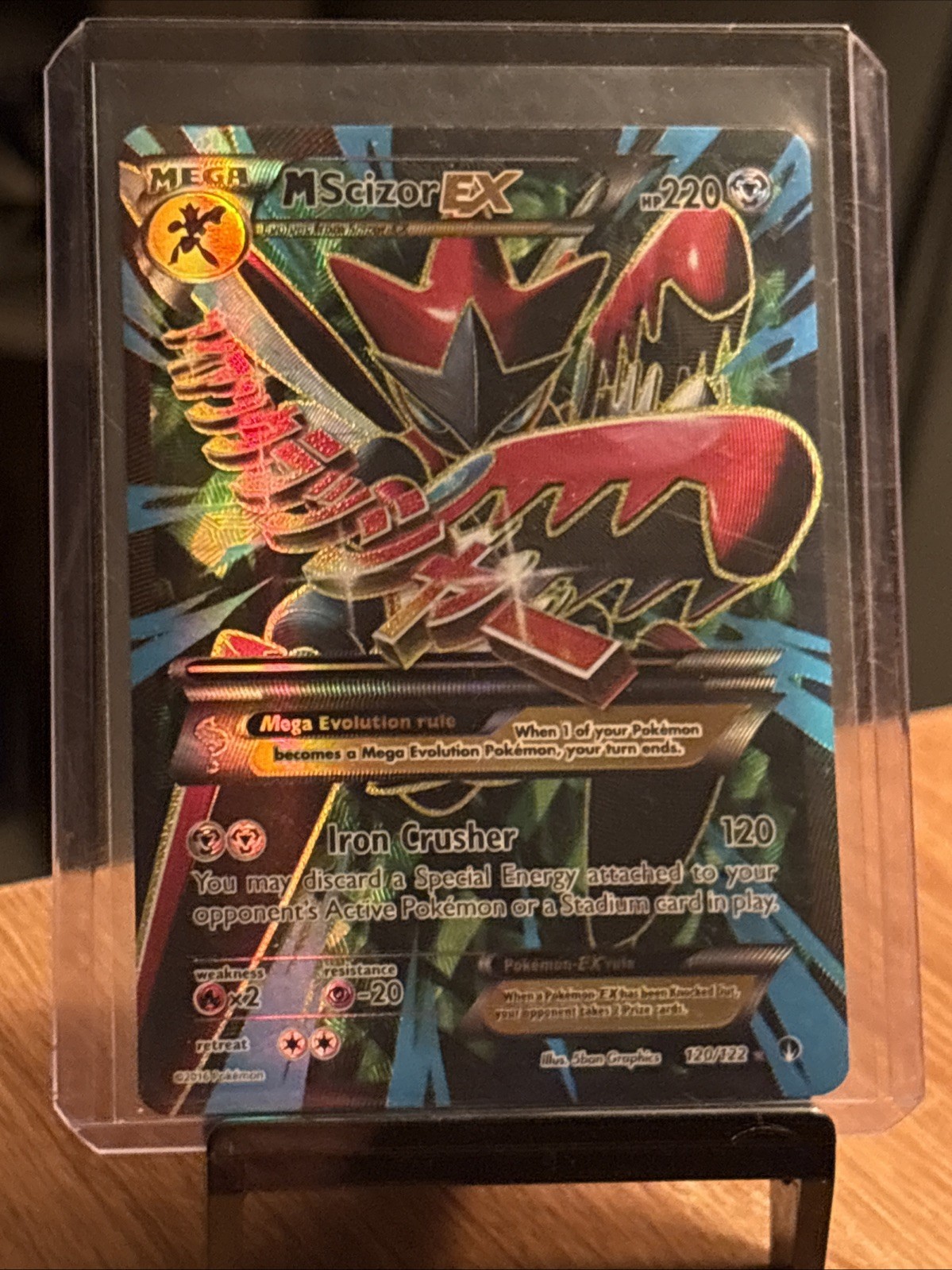 Pokémon TCG XY Breakpoint Ultra Rare M Scizor EX Full Art Holo Card 120/122