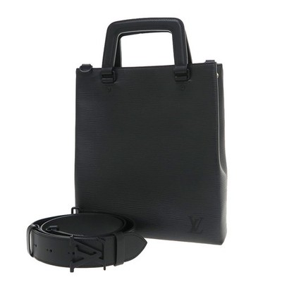 Louis Vuitton Sac Plat M58497 Leather Black Shoulder Bag #SAB15521