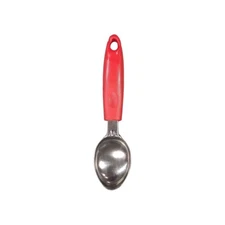Red handled Mainstay Ice Cream Scooper  with stainless steel scooper