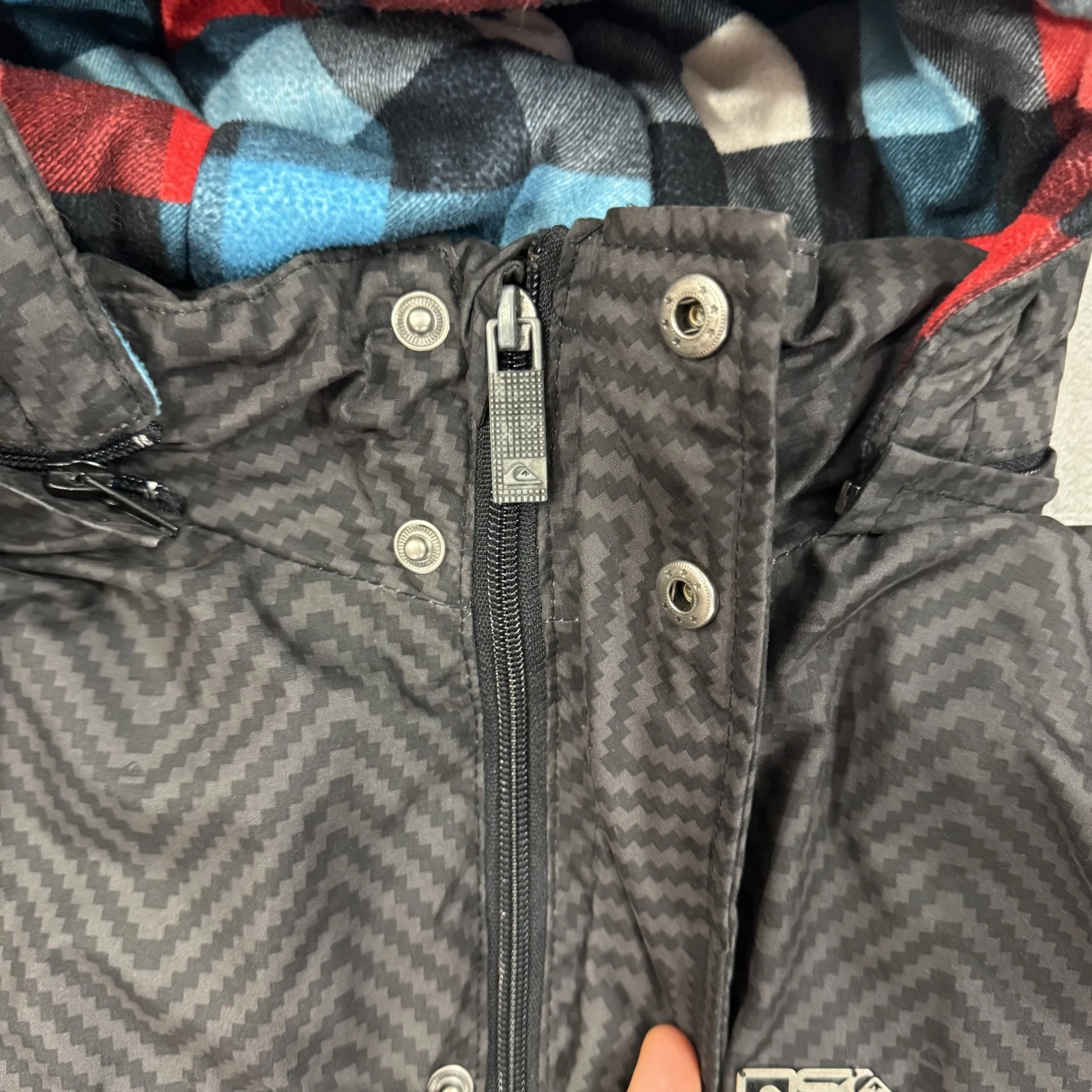 Quicksilver Jacket Men's XL Black Full Zip Utility Insulated Hooded Pockets Coat - product detail image 10
