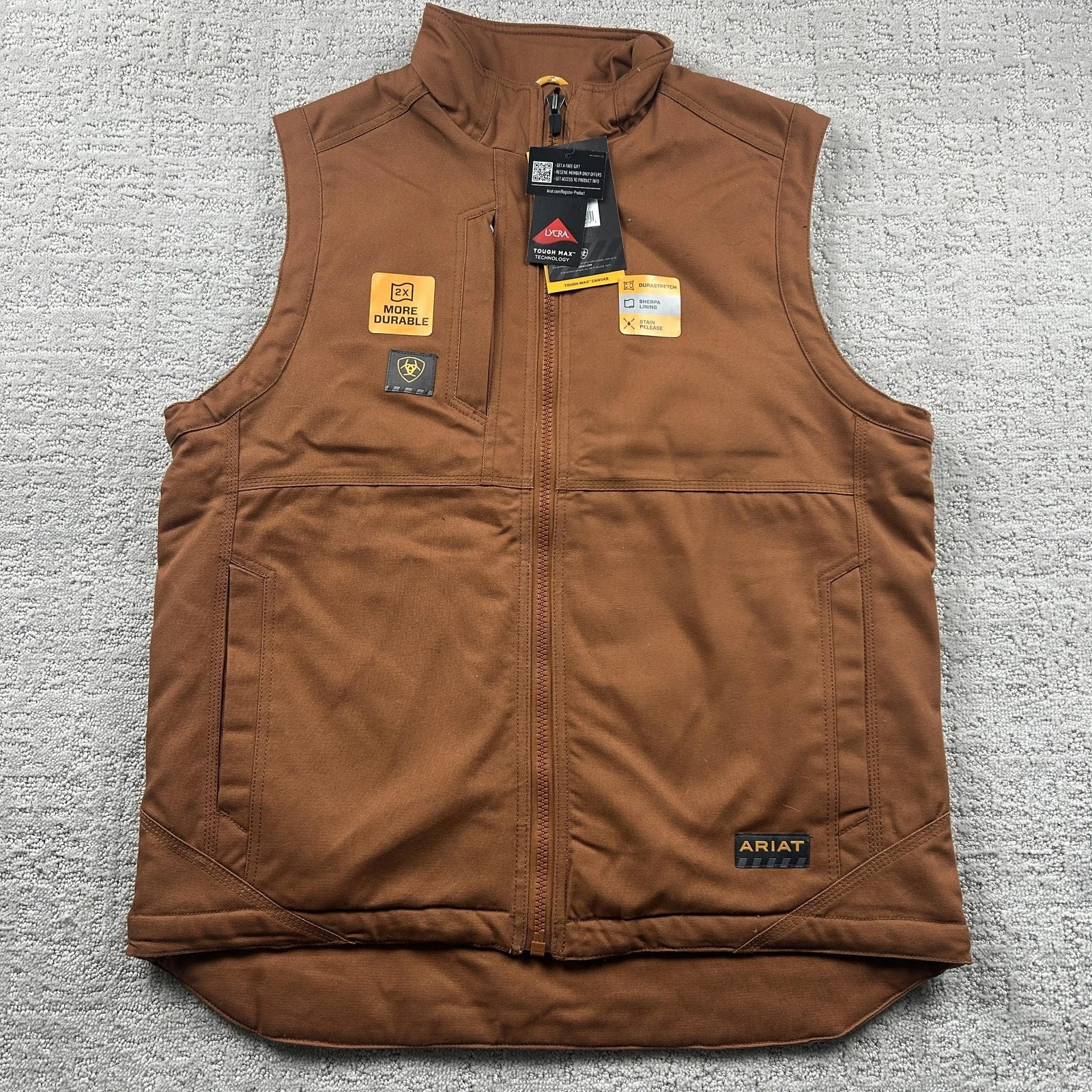 Ariat Vest Mens L Brown Quilted Lined Insulated Rebar Workwear Full Zip
Opens in a new window or tab