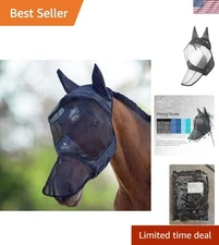 CareMaster Large Horse Fly Mask with Long Nose & Ears - Ultimate UV Protection