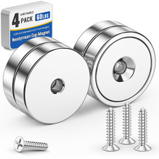 4 Pack Neodymium Cup Magnets, 60LBS Holding Force Strong Rare Earth Magnets