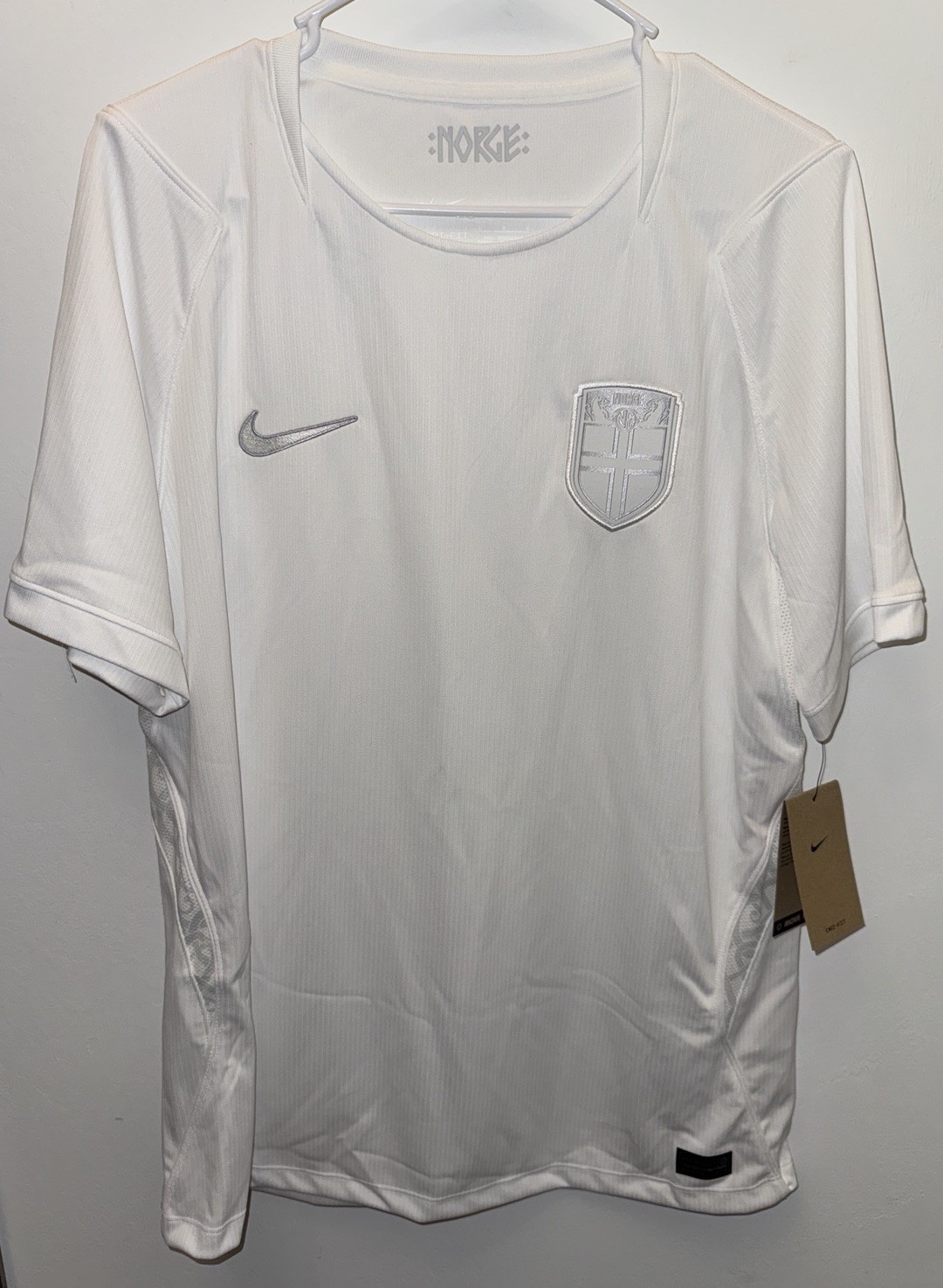 Nike Norway 2026 World Cup Third 3rd Stadium Soccer Jersey White Large New