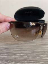 Vintage Gucci Sunglasses GG Rimless Shield Swarovski Crystals Y2K Era RARE