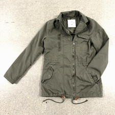 H M LOGG Army Green Utility Jacket Drawstring Quilted Women s - Size US 6