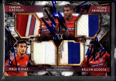 2016 Topps Apex MLS Quad Relic 18/25 FC Dallas All Autographed!
