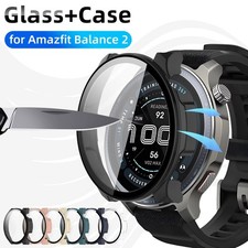 Glass Case for Amazfit Balance 2 Tempered Glass Screen Protector