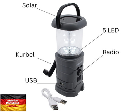 Blackout LED Laterne - Camping Outdoor Zelt Hänge Notfall Lampe Tisch Leuchte