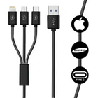 3 in 1 Multi USB Cable Fast Charger Type C Lead  Micro USB iphone android Phone
