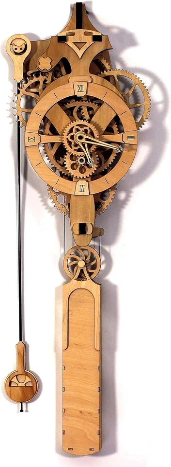 David Mechanical Clock Kit - Vintage Wooden Gear Clock with 36-Hour Wind Power - Image 3 of 4
