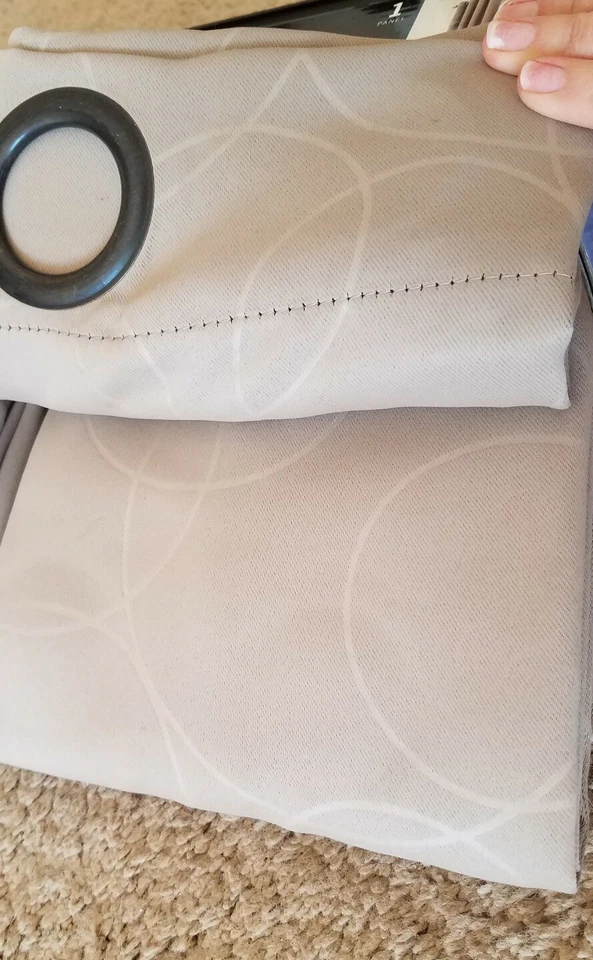 2  blackout window panels by Eclipse grommet. round design. mushroom color NIP  - Image 2 of 3